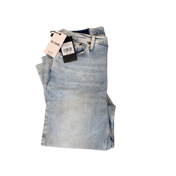 RE/DONE Women's High Rise Ankle Crop Jeans Size 31 Blue Light Wash - Picture 6 of 13